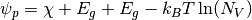 \psi_p=\chi+E_g+E_g-k_BT\ln(N_V)
