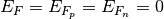 E_F=E_{F_p} = E_{F_n} = 0